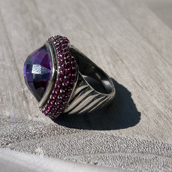 DAVID YURMAN WAVERLY AMETHYST RING PINK SAPPHIRES - Picture 6 of 12